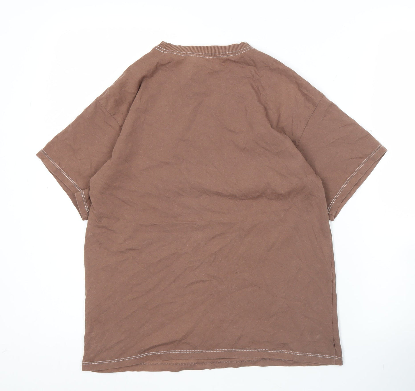 Womens UK Size 2XS H&M Brown Basic T-Shirt