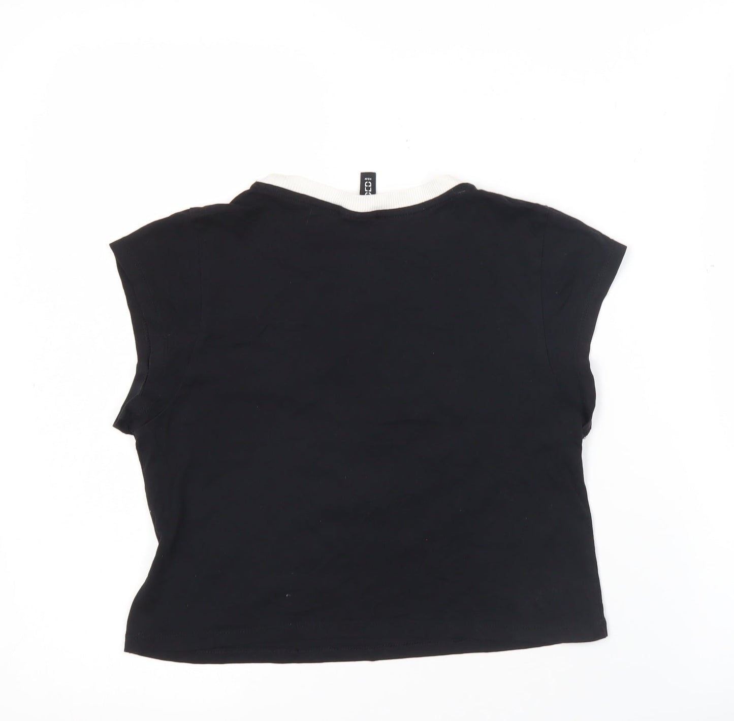 Womens UK Size 12 H&M Black Cropped T-Shirt
