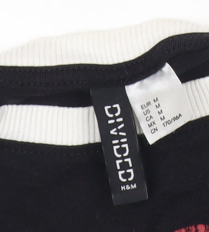 Womens UK Size 12 H&M Black Cropped T-Shirt