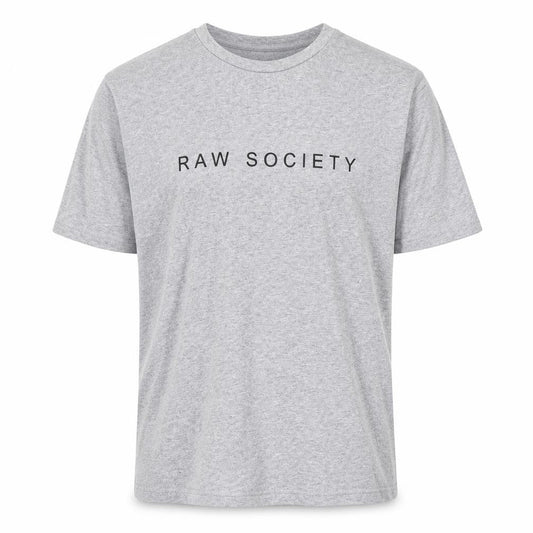 Raw Society Mens Grey XL Logo Crew Neck Short Sleeve T-Shirt