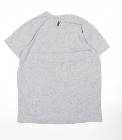 Raw Society Mens Grey XL Logo Crew Neck Short Sleeve T-Shirt