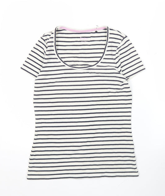 Boden Women’s Multicoloured Stripe T-Shirt UK 10 Cotton Stretch