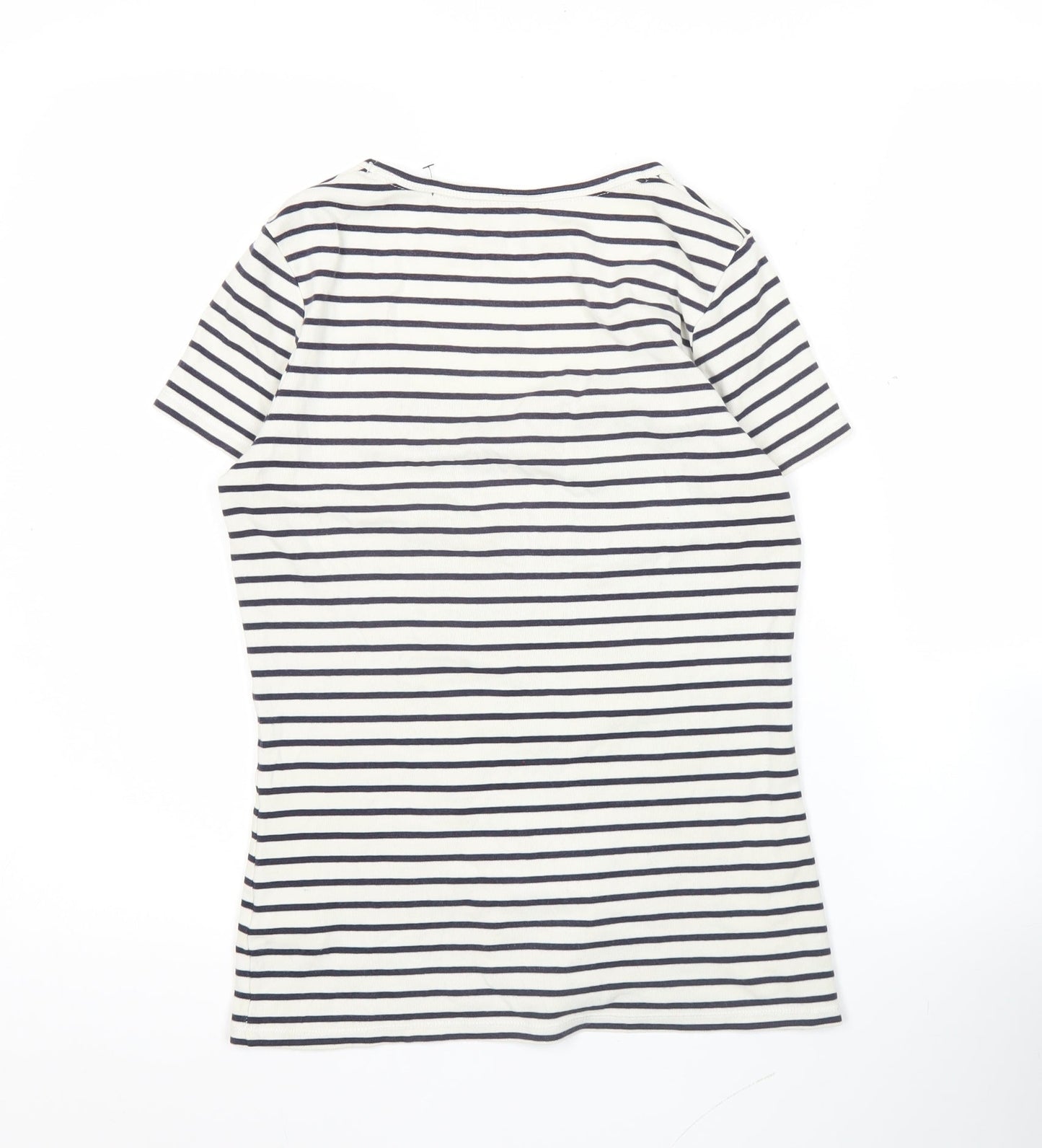 Boden Women’s Multicoloured Stripe T-Shirt UK 10 Cotton Stretch