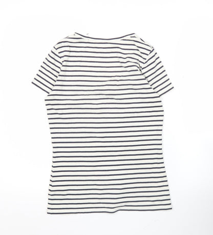 Boden Women’s Multicoloured Stripe T-Shirt UK 10 Cotton Stretch