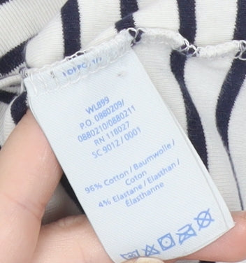 Boden Women’s Multicoloured Stripe T-Shirt UK 10 Cotton Stretch