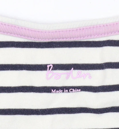 Boden Women’s Multicoloured Stripe T-Shirt UK 10 Cotton Stretch