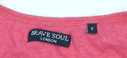 Womens UK Size S Brave Soul Pink Basic Tank