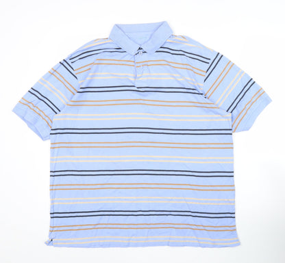 Guise Men’s Blue Striped Cotton Polo Shirt Size L Casual