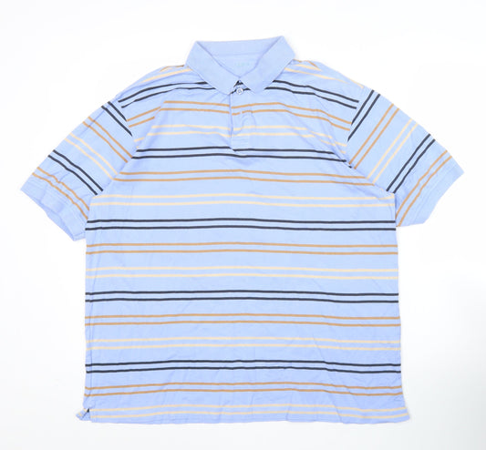 Guise Men’s Blue Striped Cotton Polo Shirt Size L Casual