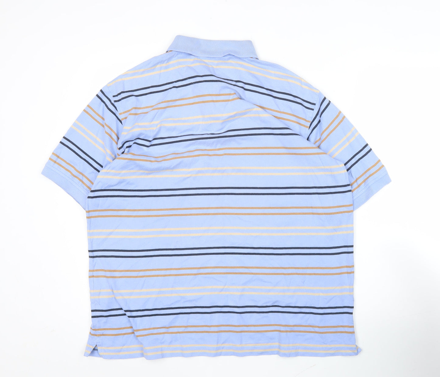 Guise Men’s Blue Striped Cotton Polo Shirt Size L Casual