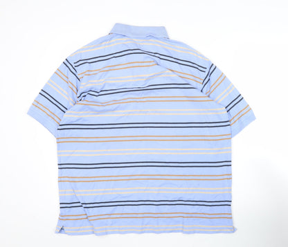 Guise Men’s Blue Striped Cotton Polo Shirt Size L Casual