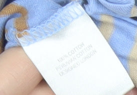 Guise Men’s Blue Striped Cotton Polo Shirt Size L Casual