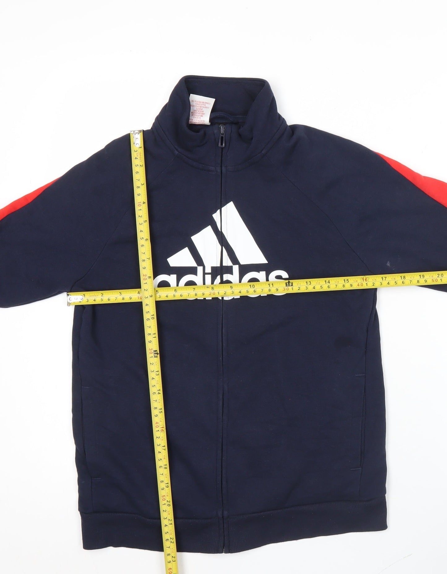 Adidas Boys Blue Track Jacket 12 Years Full Zip Logo Sports Activewear