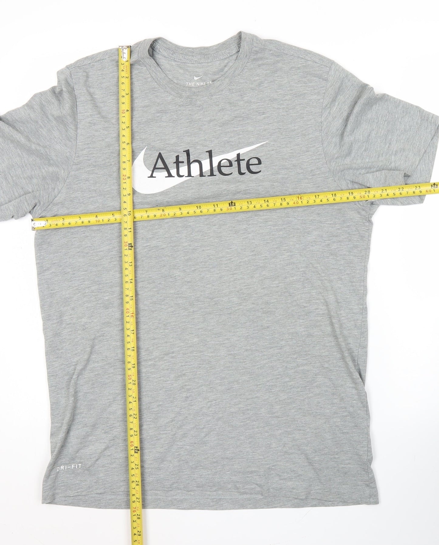 Nike Men's Grey Dri-Fit Athlete Logo T-Shirt Size M