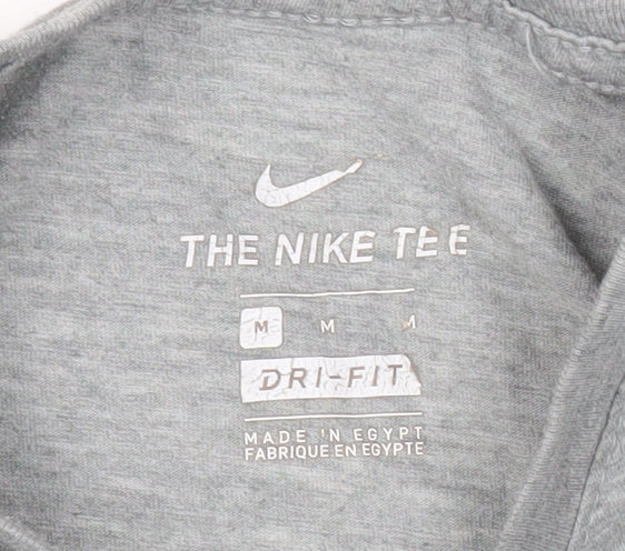 Nike Men's Grey Dri-Fit Athlete Logo T-Shirt Size M