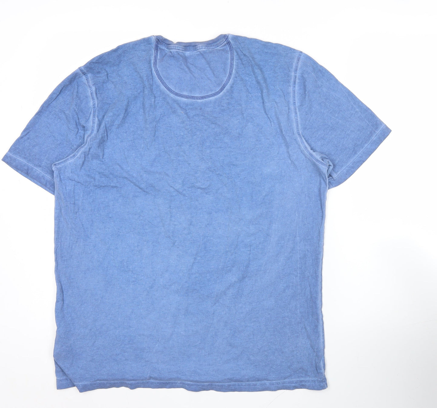 Marks and Spencer Men's Blue Medium Slim Fit Graphic T-Shirt