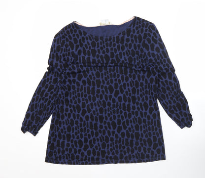 Boden Women’s Blue Animal Print Tunic Blouse UK 12 Long Sleeve