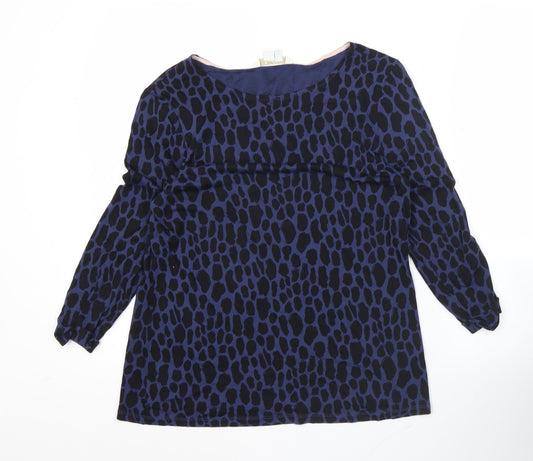Boden Women’s Blue Animal Print Tunic Blouse UK 12 Long Sleeve