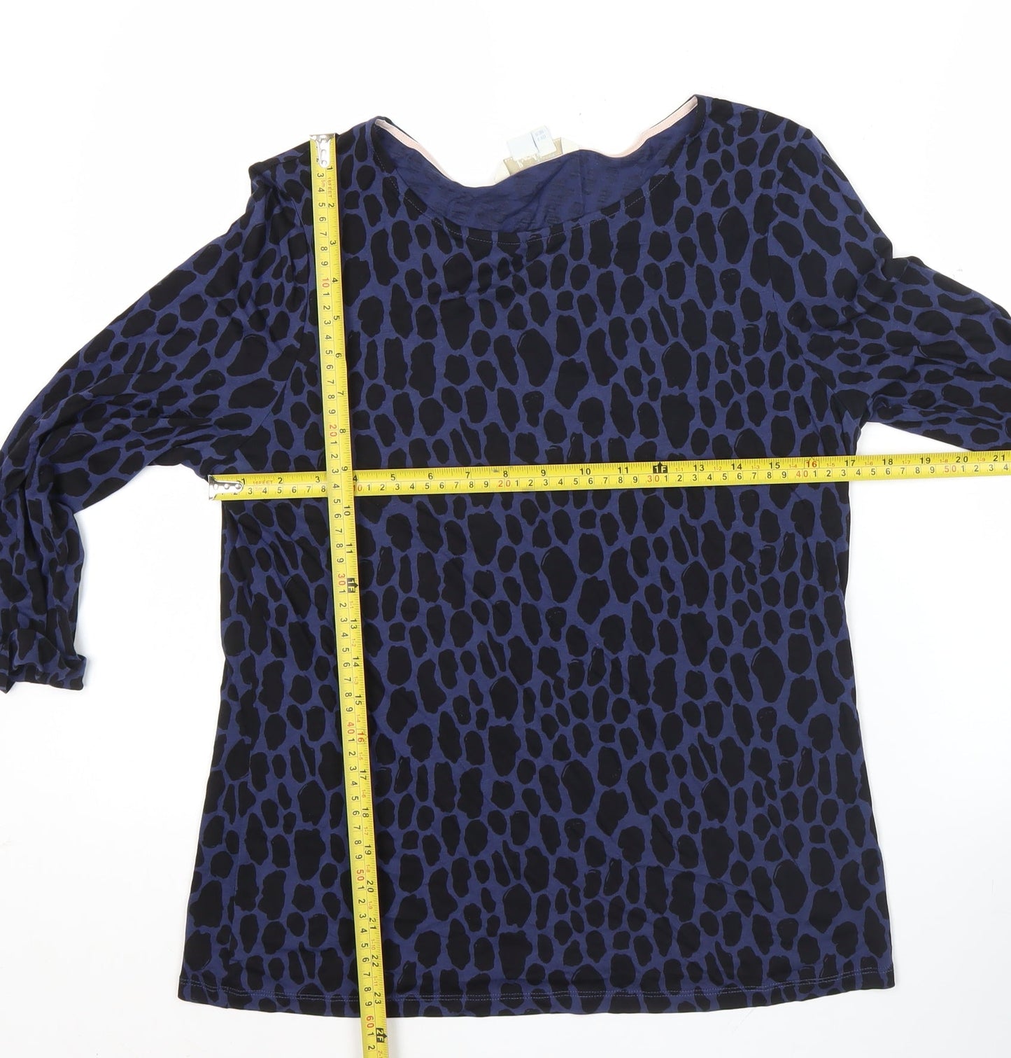 Boden Women’s Blue Animal Print Tunic Blouse UK 12 Long Sleeve