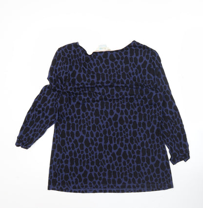 Boden Women’s Blue Animal Print Tunic Blouse UK 12 Long Sleeve