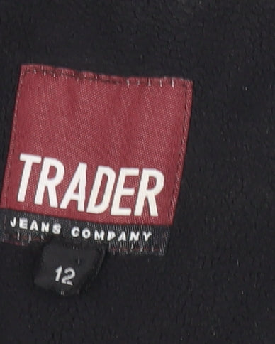 TRADER Womens Black Size 12 Puffer Jacket Winter Coat
