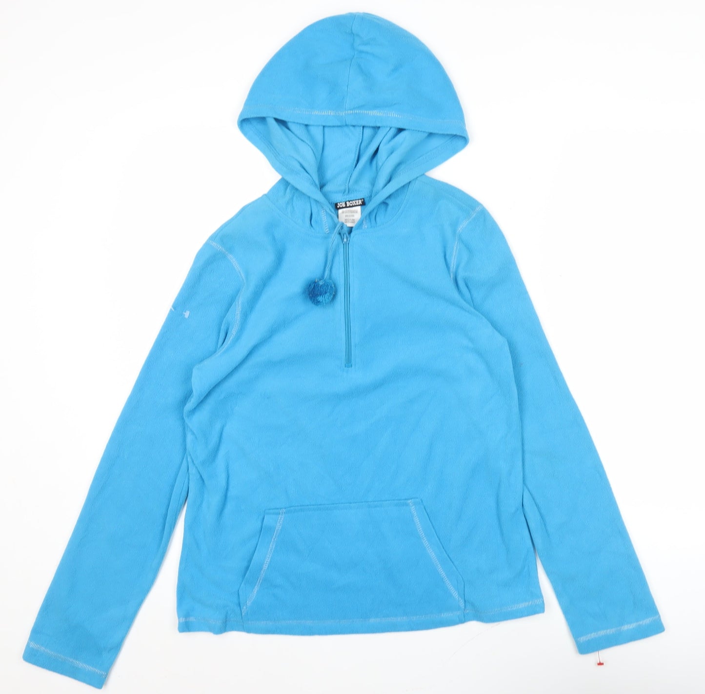 Joe Boxer Womens Blue Medium Pullover Hoodie Fleece 1/2 Zip