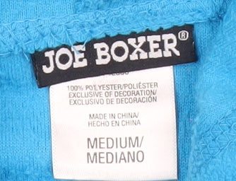 Joe Boxer Womens Blue Medium Pullover Hoodie Fleece 1/2 Zip