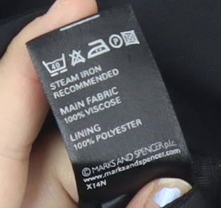 Marks and Spencer Women’s Black Floral A-Line Midi Skirt Size 18