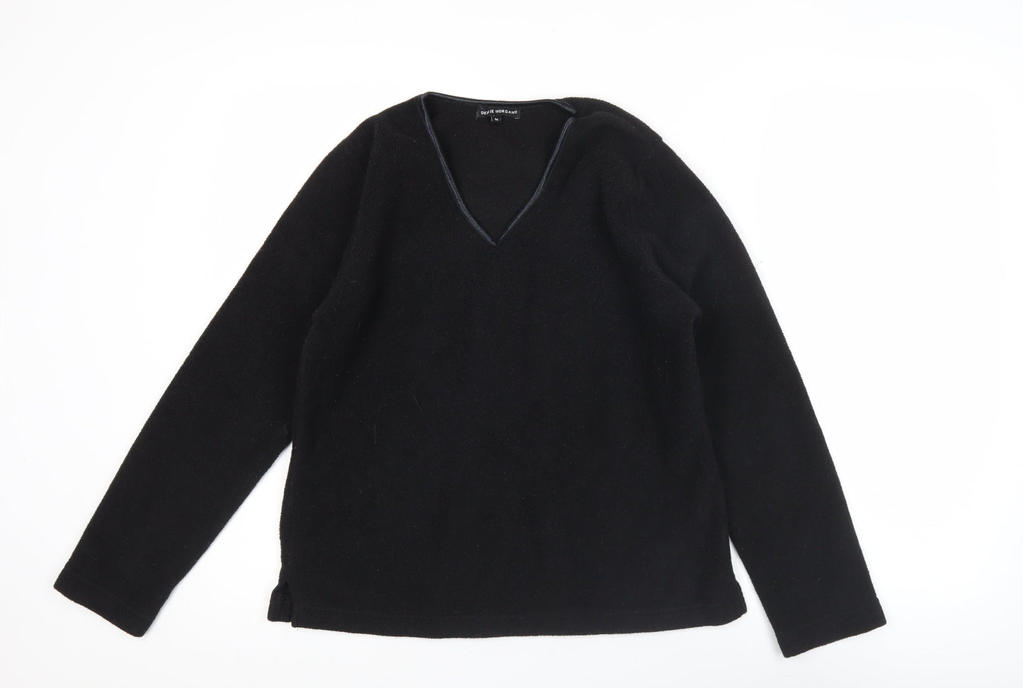 Debie Morgan Womens Black V-Neck Pullover Sweatshirt Size M