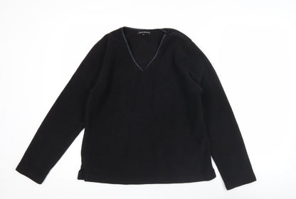 Debie Morgan Womens Black V-Neck Pullover Sweatshirt Size M