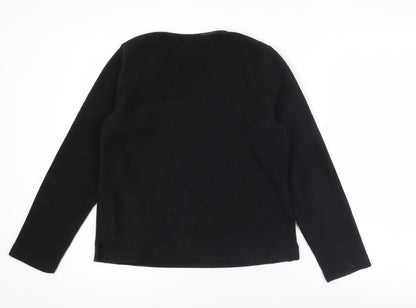 Debie Morgan Womens Black V-Neck Pullover Sweatshirt Size M
