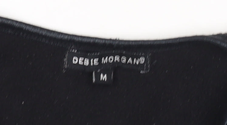 Debie Morgan Womens Black V-Neck Pullover Sweatshirt Size M