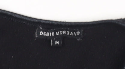 Debie Morgan Womens Black V-Neck Pullover Sweatshirt Size M