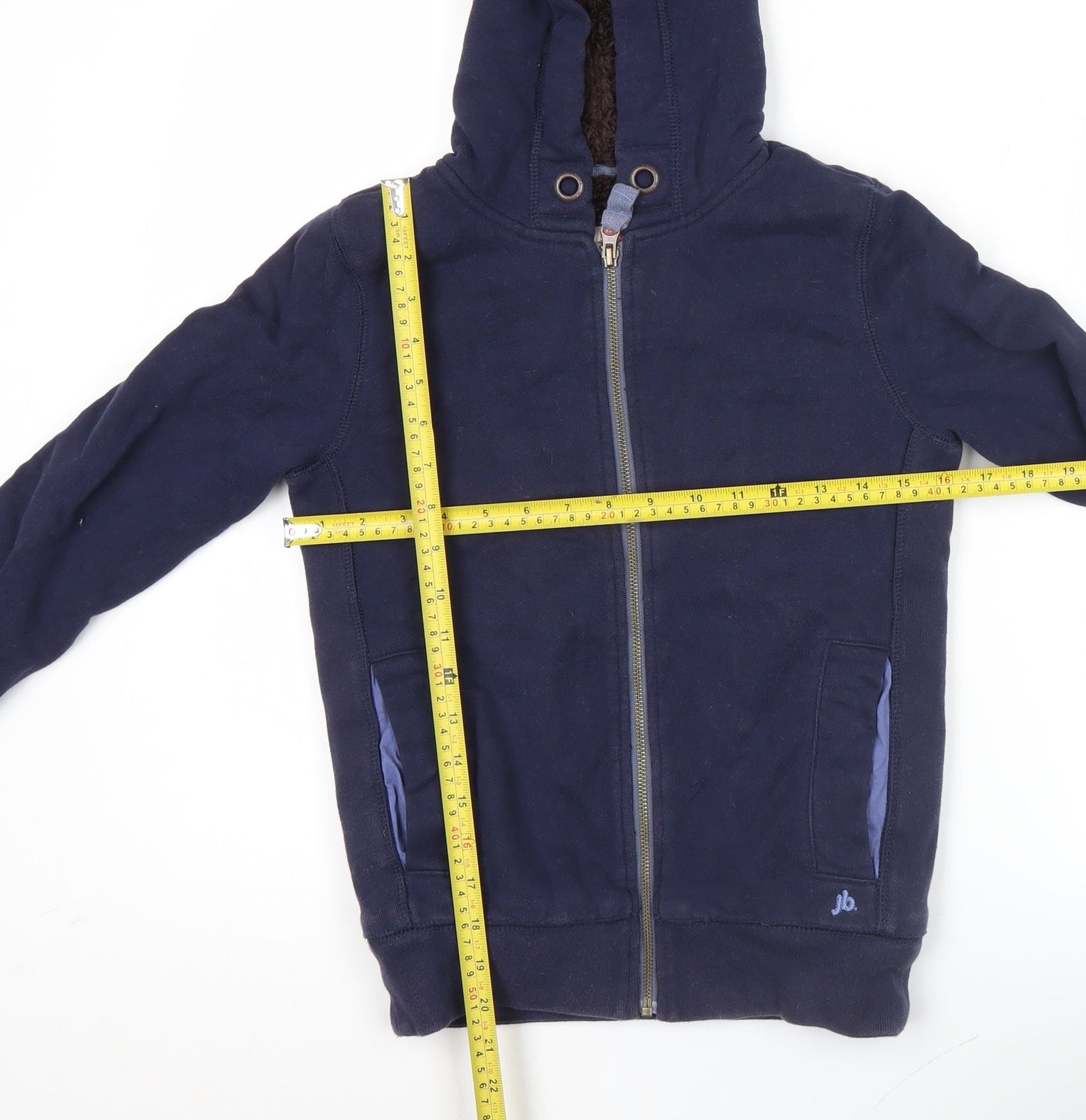 Johnnie b Girls Blue Full Zip Hoodie 9-10 Years Cotton Fleece Winter Jacket