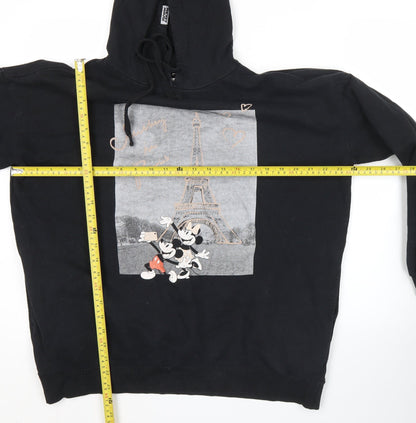 Sinsay Disney Womens Black Hoodie M Mickey Mouse Paris Graphic Pullover