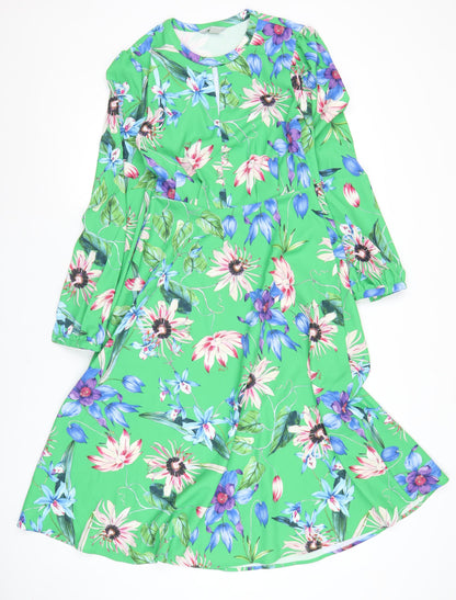 H&M Women’s Multicoloured Floral Fit & Flare Dress Size 8