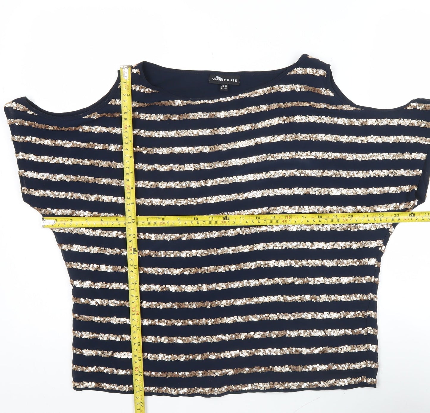 Womens UK Size 10 Warehouse Blue Camisole Blouse