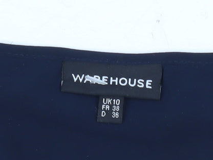Womens UK Size 10 Warehouse Blue Camisole Blouse