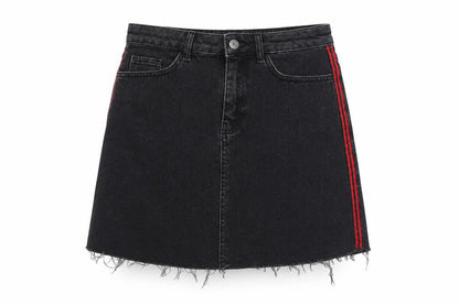 Denim Co Womens Black A-Line Denim Mini Skirt Size 10