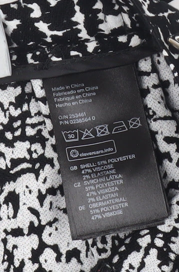 H&M Women’s Black A-Line Skirt Size 10 Geometric Knee Length