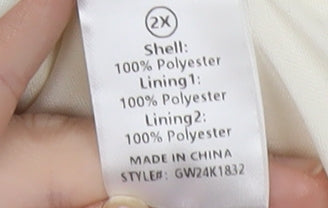 Fashion Nova Women’s Ivory Sequin Strapless Mini Dress 2XL