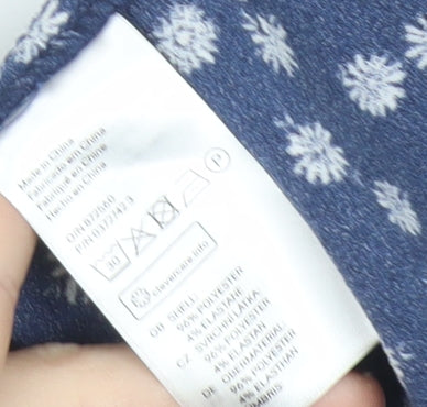 H&M Divided Women’s Blue Floral A-Line Dress Size 6 Sleeveless V-Neck