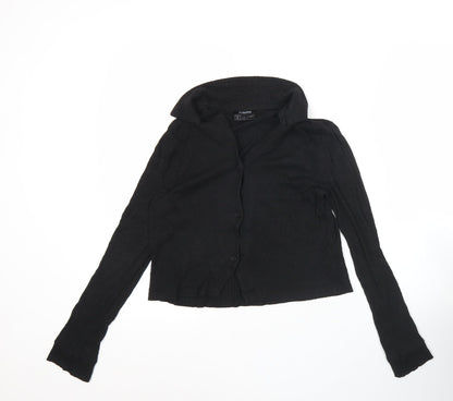 Womens UK Size 8 Firetrap Black Cropped Button-Up