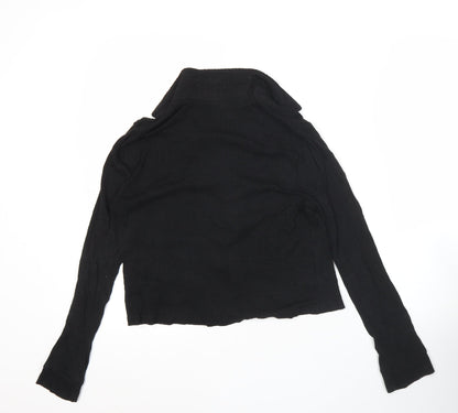 Womens UK Size 8 Firetrap Black Cropped Button-Up