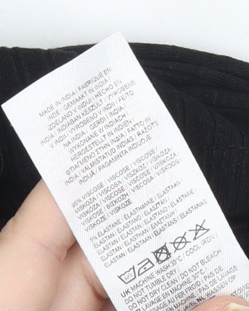Womens UK Size 8 Firetrap Black Cropped Button-Up