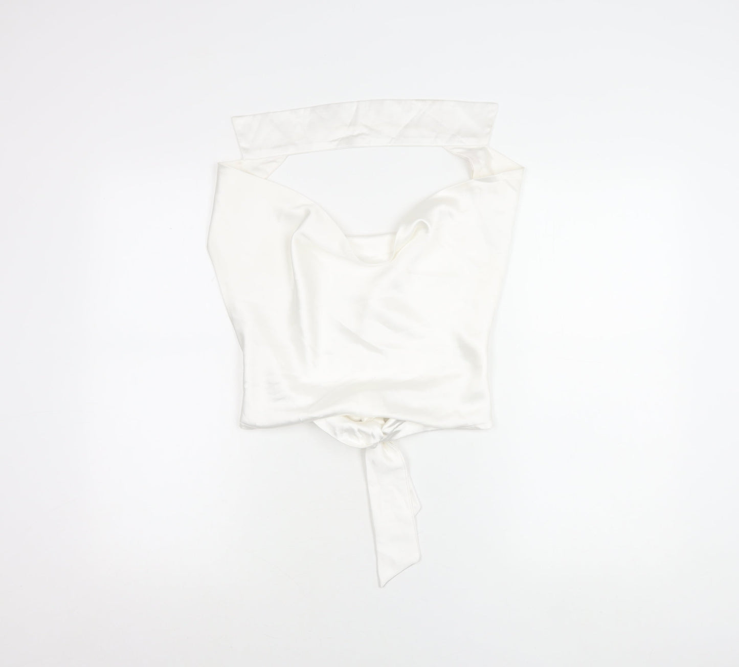 PrettyLittleThing Women’s White Satin Cowl Neck Camisole Blouse UK 12