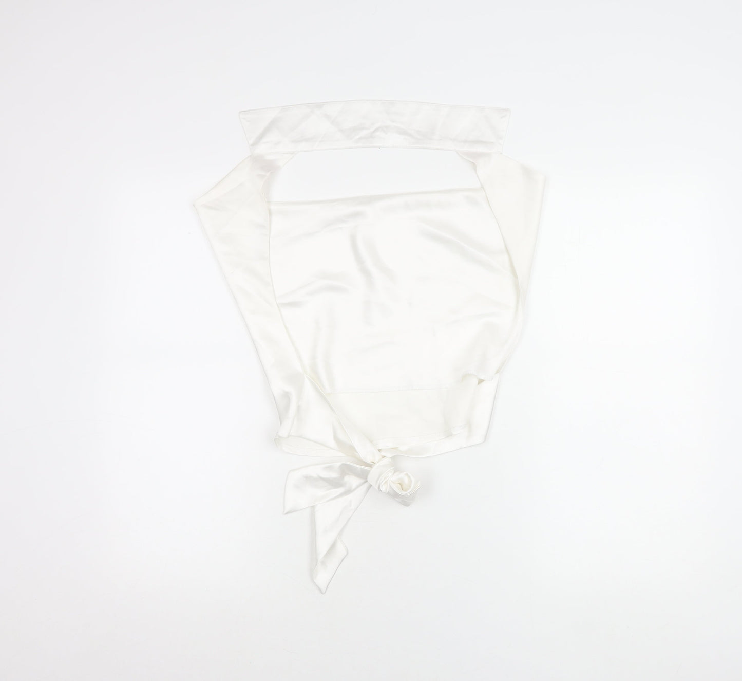 PrettyLittleThing Women’s White Satin Cowl Neck Camisole Blouse UK 12