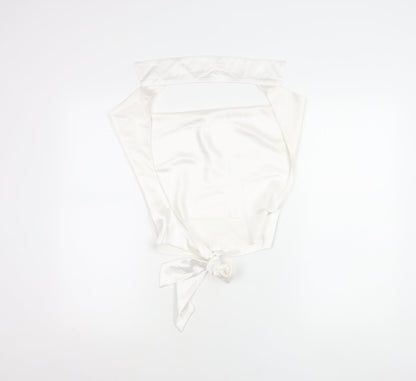 PrettyLittleThing Women’s White Satin Cowl Neck Camisole Blouse UK 12