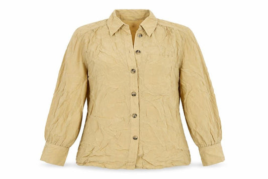 Womens UK Size L Zara Beige Basic Button-Up