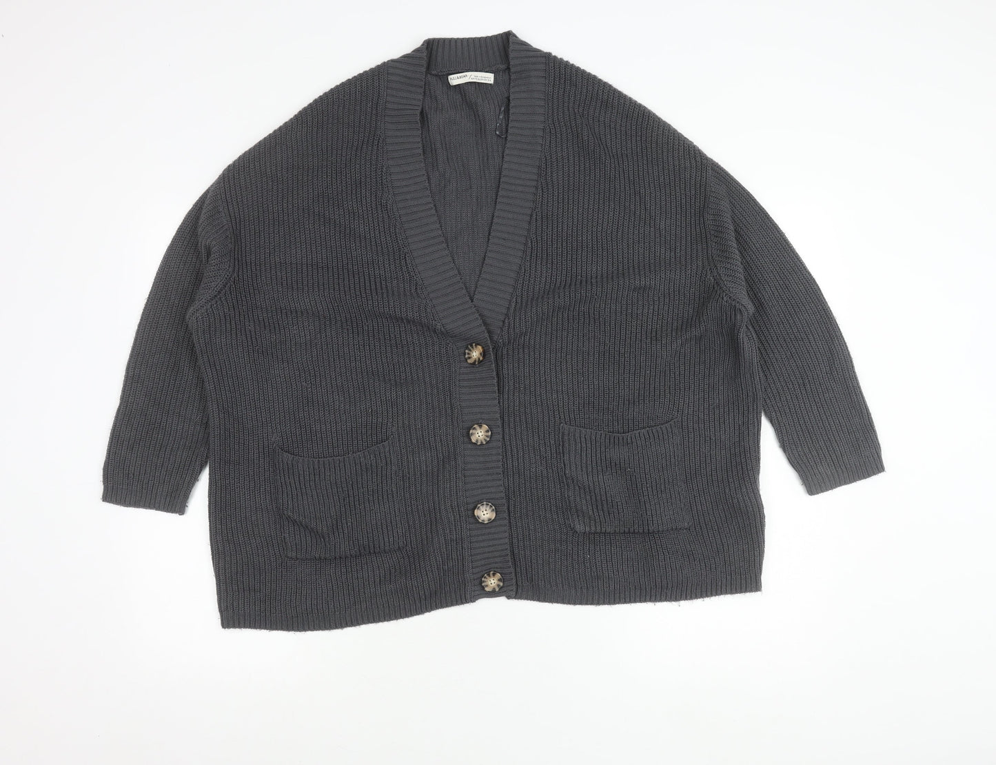 Womens UK Size XS Pull&Bear Grey Cardigan Jumper